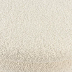 Pouf rond avec rangement tissu bouclette écru D79 cm COLOMBUS