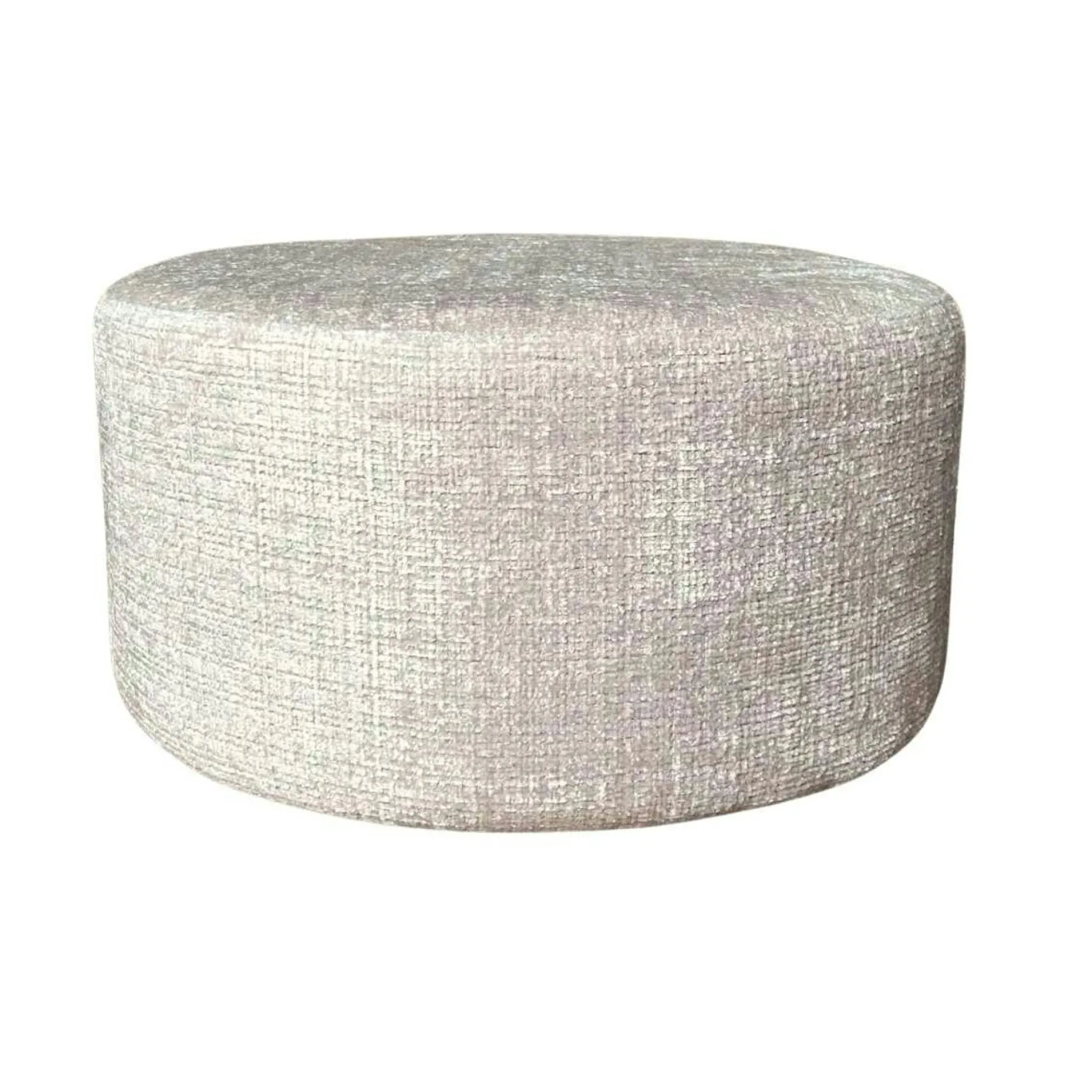 Pouf rond beige tissu doux Ø80 cm RIVOLI