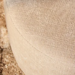Pouf rond beige tissu doux Ø80 cm RIVOLI