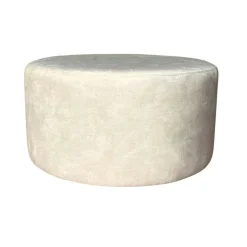 Pouf rond écru tissu doux Ø80 cm RIVOLI