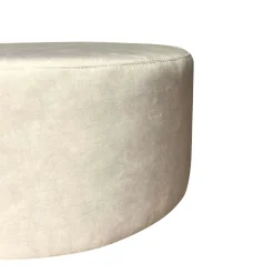 Pouf rond écru tissu doux RIVOLI