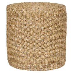 Pouf rond en jonc de mer, style bohème BRUGES