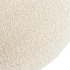 Pouf rond en tissu bouclette blanc CASTILLE