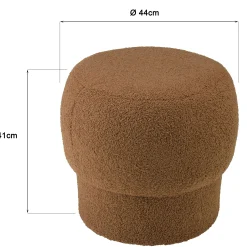 Pouf rond en tissu terracotta CASTILLE
