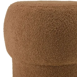 Pouf rond en tissu terracotta CASTILLE