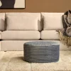 Pouf rond gris en velours côtelé Ø80 cm RIVOLI