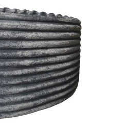 Pouf rond gris en velours côtelé Ø80 cm RIVOLI