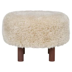 Pouf rond marron clair BERLIN