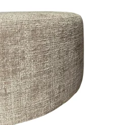 Pouf rond taupe tissu doux Ø80 cm RIVOLI