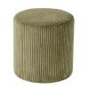 Pouf rond velours côtelé kaki (lot de 2) MALMOE