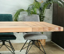Rallonge pour les tables en chêne blanc bords naturels 180 / 200 / 220 et 240 cm PALERME (50 cm)