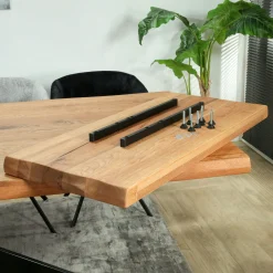 Rallonge pour les tables en chêne huilé bords naturels 300 cm PALERME (50 cm)