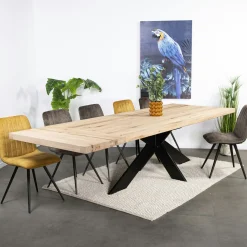 Rallonge pour table extensible en chêne blanc bords droits 200 et 240 cm PALERME