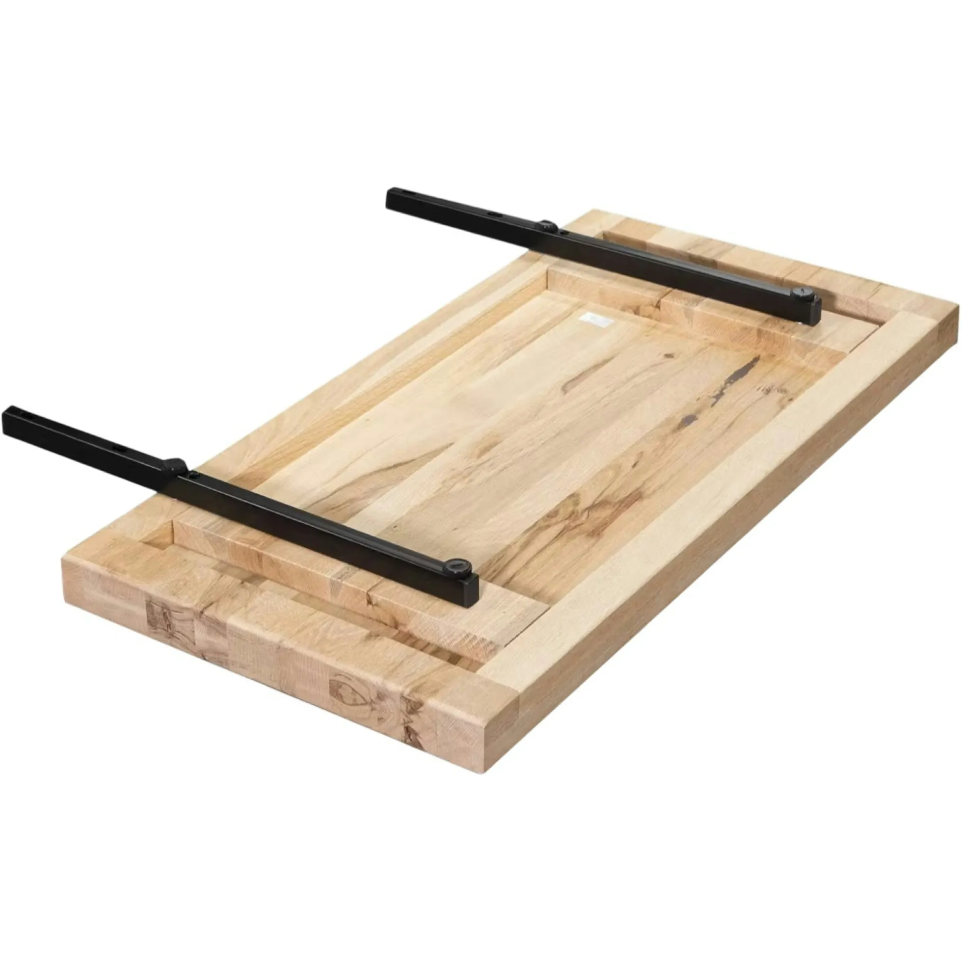 Rallonge pour table extensible bois de chêne blanc bords droits180, 200, 220, 240 cm PALERME (50 cm)