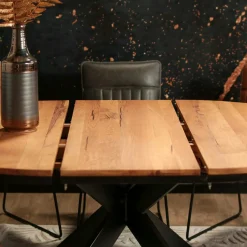 Rallonge pour table ronde extensible en chêne huilé 140 cm PALERME (50 cm)