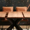 Rallonge pour table ronde extensible en chêne brun 140 cm PALERME (50 cm)