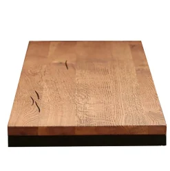 Rallonge pour table ronde extensible en chêne brun 140 cm PALERME (50 cm)