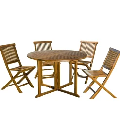 Salle à manger de jardin 4 personnes en teck massif MACAO