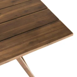 Salle à manger de jardin : 1 table acacia 220 cm, 4 chaises + 2 fauteuils BAHIA