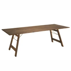 Salle à manger de jardin : 1 table acacia 220 cm, 4 chaises + 2 fauteuils BAHIA