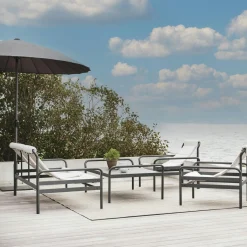 Salon de jardin en aluminium gris ardoise (4 pièces) OSLO