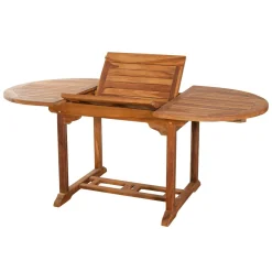 Salon de jardin en teck huilé Table ovale 120/180cm 6 chaises MACAO