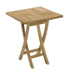Salon de jardin en teck Table carrée 60 cm et 2 chaises Java pliantes SUMMER