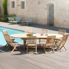 Salon de jardin en Teck table ovale 200/300cm 8 chaises SUMMER