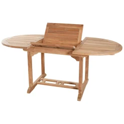 Salon de jardin en teck Table ovale 120/180 cm + 6 chaisespliantes SUMMER