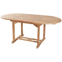 Salon de jardin en teck Table ovale 120/180 cm + 6 chaisespliantes SUMMER