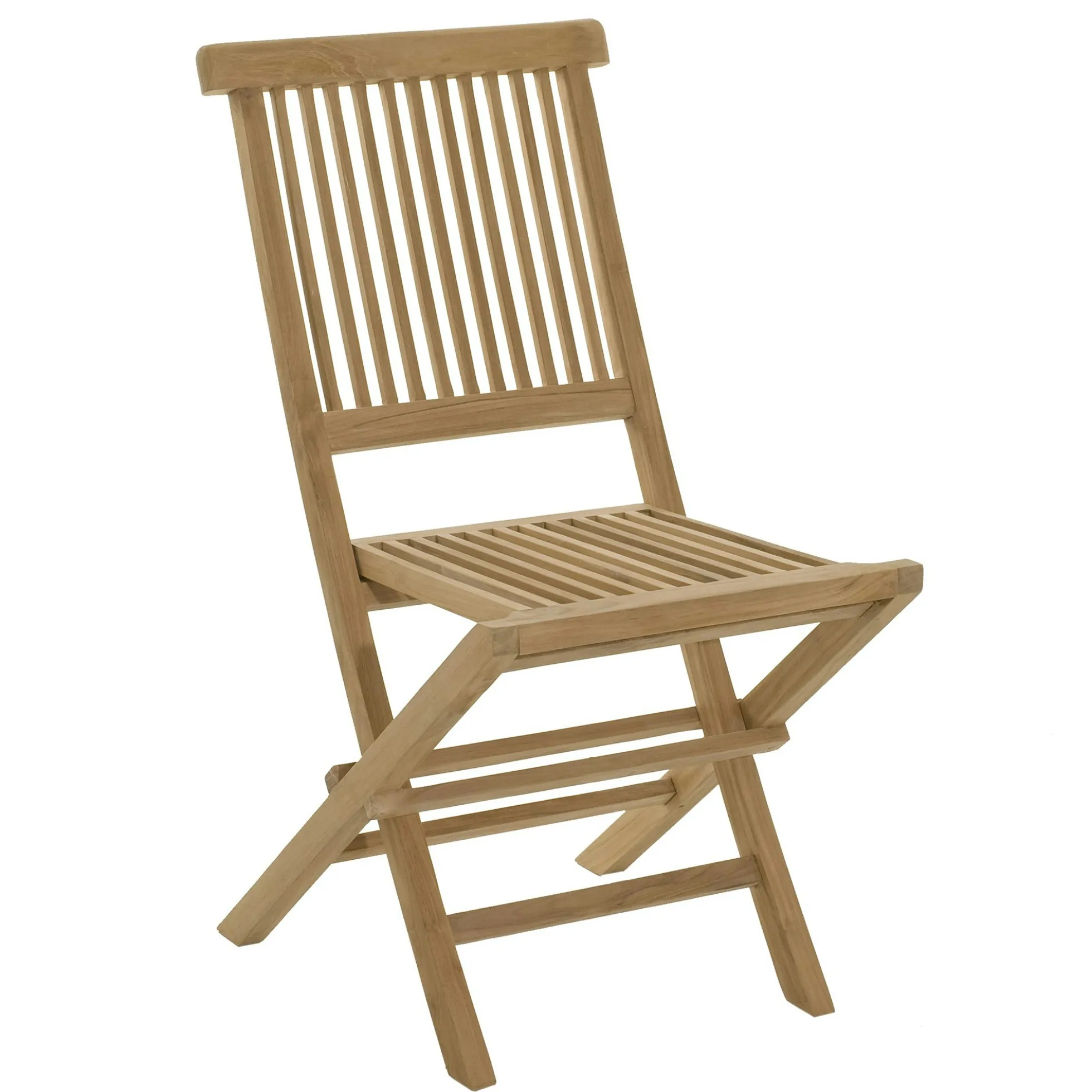 Salon de jardin en teck Table ovale 120/180 cm + 6 chaisespliantes SUMMER