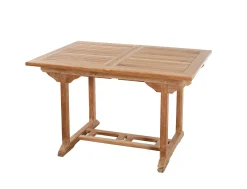 Salon de jardin en teck Table rectangle 120/180 cm et 6 chaises Java pliantes SUMMER