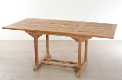 Salon de jardin en teck Table rectangle 120/180 cm et 6 chaises Java pliantes SUMMER
