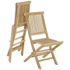 Salon de jardin en Teck table ronde 120cm 4 chaises SUMMER