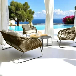 Salon de jardin 4 places avec 2 tables basses MENDOZA