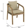Salon de jardin table acacia et 6 fauteuils cordage vert avec coussins BAHIA