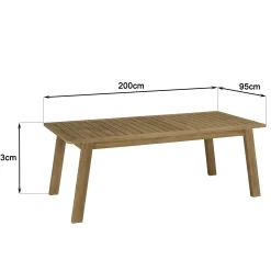 Salon de jardin table acacia et 6 fauteuils cordage vert avec coussins BAHIA