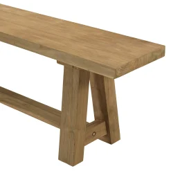 Salon de jardin 1 table et 2 bancs en bois de teck recyclé SANTO