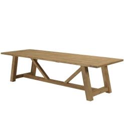 Salon de jardin 1 table et 2 bancs en bois de teck recyclé SANTO