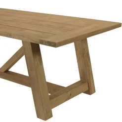 Salon de jardin 1 table et 2 bancs en bois de teck recyclé SANTO