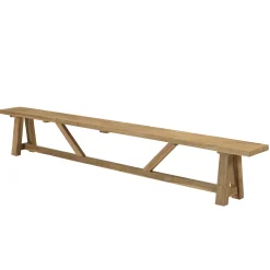 Salon de jardin 1 table et 2 bancs en bois de teck recyclé SANTO