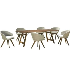 Salon de jardin 1 table 220 + 6 fauteuils BAHIA