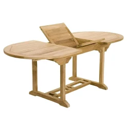 Salon de Jardin Table Teck 150/200cm + 6 Chaises pliantes SUMMER