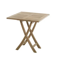 Salon de Jardin Table Teck 70x70cm + 2 Fauteuils pliants SUMMER ref. 30020810