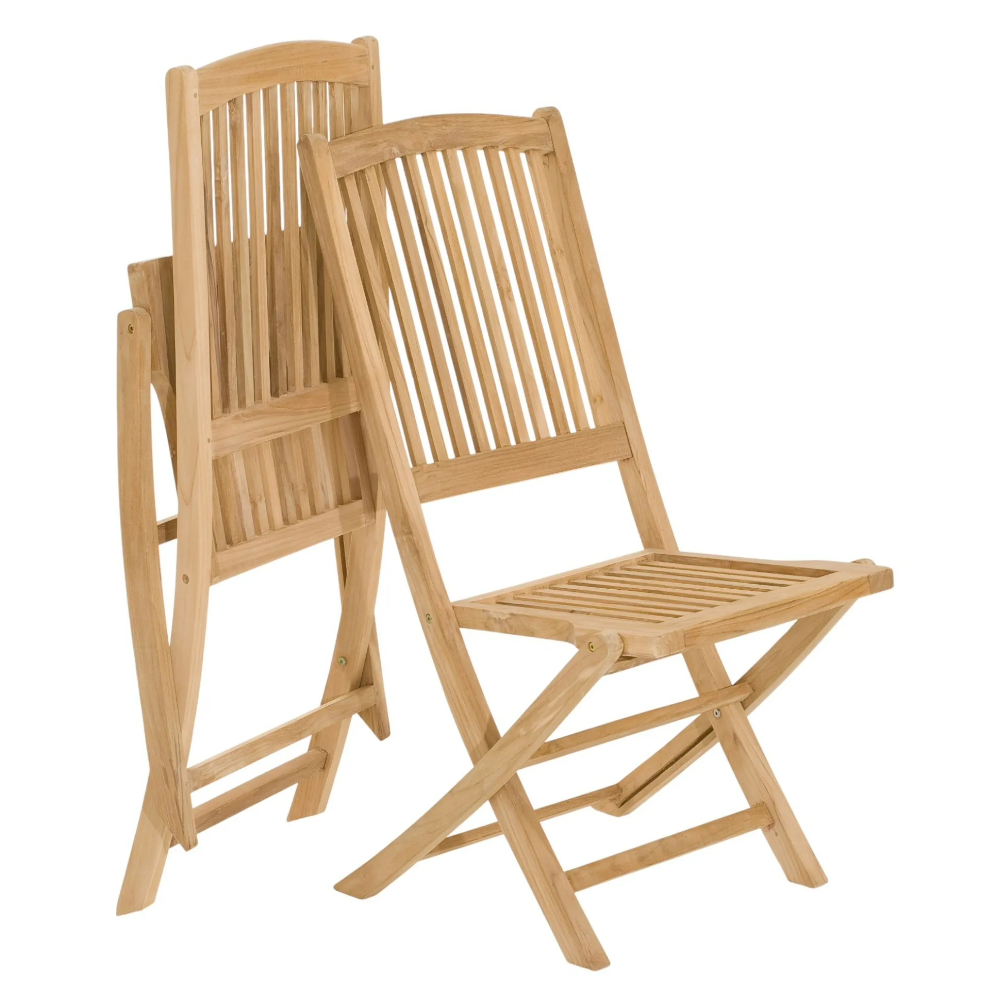Salon de jardin teck brut table pieds tréteaux 180/240 + 6 chaises bord arrondi SUMMER