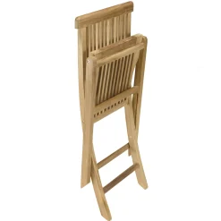 Salon de jardin teck brut table pieds en croix 180/240 + 6 chaises bord droit SUMMER