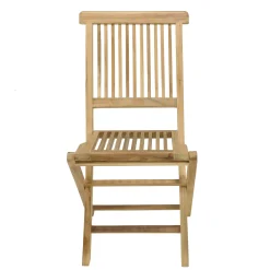 Salon de jardin teck brut table pieds en croix 180/240 + 6 chaises bord droit SUMMER
