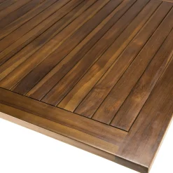 Salon de jardin teck huilé table pieds en croix 180/240 + 6 fauteuils MACAO