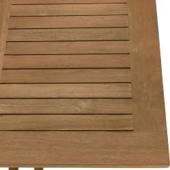 Salon de jardin teck naturel 1 table carrée 110 cm + 4 chaises arrondies résine tressée MANY