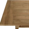 Salon de jardin teck naturel 1 table pieds en V 220 cm + 6 chaises arrondies résine tressée MANY